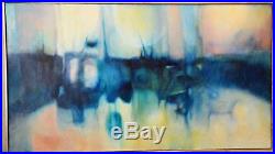 Vintage Large Oil Painting On Canvas MID Century 1968 Abstract Art Signed Coburn