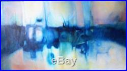 Vintage Large Oil Painting On Canvas MID Century 1968 Abstract Art Signed Coburn