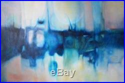 Vintage Large Oil Painting On Canvas MID Century 1968 Abstract Art Signed Coburn