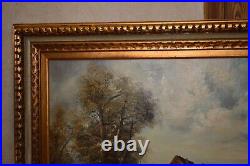 Vintage Large Original Oil Painting Happman Horst Landscape Signed Framed