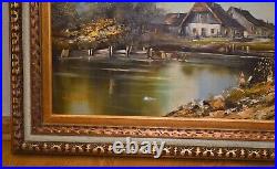 Vintage Large Original Oil Painting Happman Horst Landscape Signed Framed