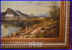 Vintage Large Original Oil Painting Happman Horst Landscape Signed Framed