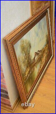 Vintage Large Original Oil Painting Happman Horst Landscape Signed Framed