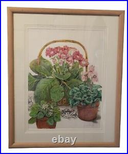 Vintage Large Unique Still Life Flowers Painting Signed By Artist