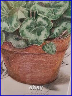 Vintage Large Unique Still Life Flowers Painting Signed By Artist