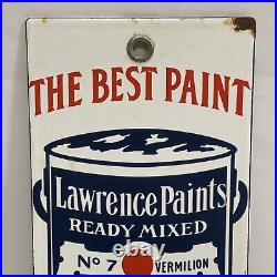 Vintage Lawrence Paints W. W. Lawrence & Co. Porcelain Advertising Sign