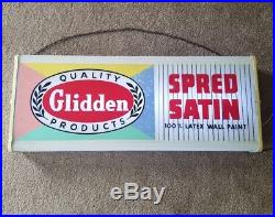 Vintage Lighted Paint Advertising Sign Glidden Paints Gas Oil Advertisement