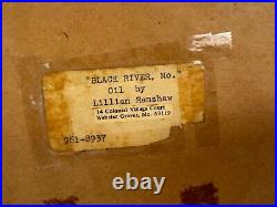 Vintage Lillian Renshaw Signed Oil on Board Painting Black River, Missouri