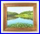 Vintage Lillypad Pond Landscape Scene Oil Painting Signed V, Karlsson 72