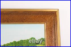 Vintage Lillypad Pond Landscape Scene Oil Painting Signed V, Karlsson 72