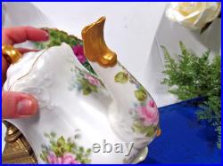 Vintage Limoges Style painted pink roses artist signed teaset teapot c & s set