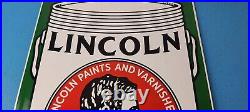 Vintage Lincoln Paints Porcelain General Store Service Station Pump Plate Sign