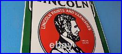 Vintage Lincoln Paints Porcelain General Store Service Station Pump Plate Sign