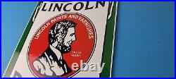 Vintage Lincoln Paints Porcelain General Store Service Station Pump Plate Sign