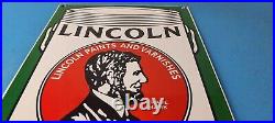 Vintage Lincoln Paints Porcelain General Store Service Station Pump Plate Sign