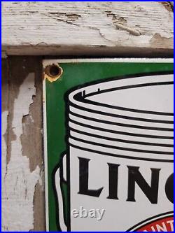 Vintage Lincoln Paints Porcelain Sign Old Abe Lincoln Varnish Hardware Supply Co