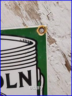 Vintage Lincoln Paints Porcelain Sign Old Abe Lincoln Varnish Hardware Supply Co
