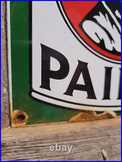 Vintage Lincoln Paints Porcelain Sign Old Abe Lincoln Varnish Hardware Supply Co