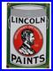 Vintage Lincoln Paints Porcelain Sign Old President Lincoln Varnish Hardware 12