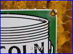 Vintage Lincoln Paints Porcelain Sign Old President Lincoln Varnish Hardware 12