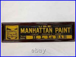 Vintage Lithograph Manhattan Paint Sign H. L. La Bar Chicago Waterproof Sign Co