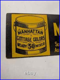 Vintage Lithograph Manhattan Paint Sign H. L. La Bar Chicago Waterproof Sign Co