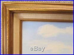 Vintage Lois Ingram Signed Plein Air Oil Painting California Desert Clouds Hills