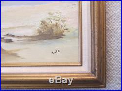 Vintage Lois Ingram Signed Plein Air Oil Painting California Desert Clouds Hills