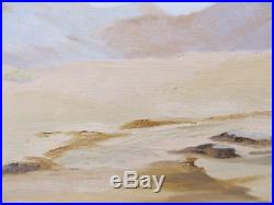 Vintage Lois Ingram Signed Plein Air Oil Painting California Desert Clouds Hills