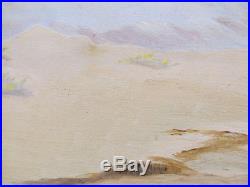 Vintage Lois Ingram Signed Plein Air Oil Painting California Desert Clouds Hills