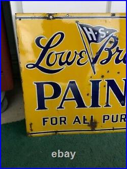 Vintage Lowe Brothers Paint double sided Porcelain Sign