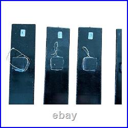 Vintage MCM Debora Wayne Fused Glass Hanging Abstract Rectangle Paintings Signed