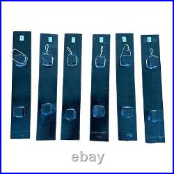 Vintage MCM Debora Wayne Fused Glass Hanging Abstract Rectangle Paintings Signed
