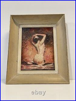 Vintage MCM Painting On Board Signed And Framed
