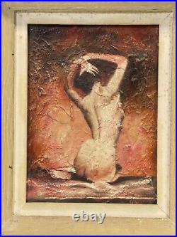 Vintage MCM Painting On Board Signed And Framed