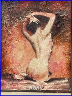 Vintage MCM Painting On Board Signed And Framed