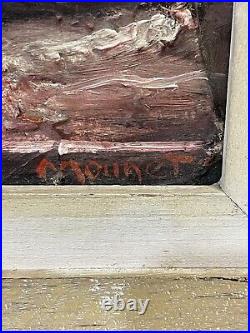Vintage MCM Painting On Board Signed And Framed