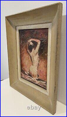 Vintage MCM Painting On Board Signed And Framed