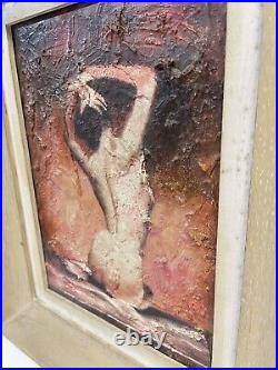 Vintage MCM Painting On Board Signed And Framed