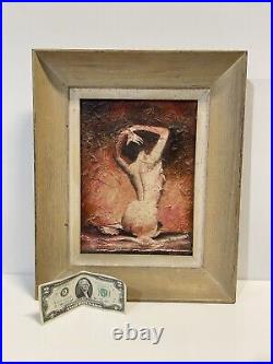 Vintage MCM Painting On Board Signed And Framed
