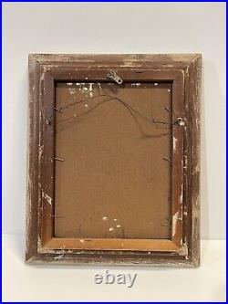 Vintage MCM Painting On Board Signed And Framed