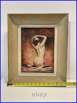Vintage MCM Painting On Board Signed And Framed
