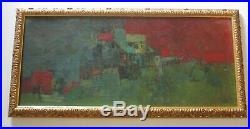 Vintage MID Century Cubist Cubism Abstract Painting Expressionism Mystery Art