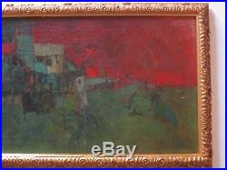 Vintage MID Century Cubist Cubism Abstract Painting Expressionism Mystery Art