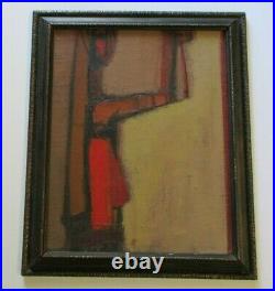 Vintage MID Century Modern Painting Abstract Cubist Figure Cubism Expressionism