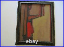 Vintage MID Century Modern Painting Abstract Cubist Figure Cubism Expressionism