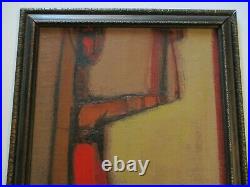 Vintage MID Century Modern Painting Abstract Cubist Figure Cubism Expressionism