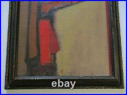 Vintage MID Century Modern Painting Abstract Cubist Figure Cubism Expressionism