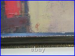 Vintage MID Century Modern Painting Abstract Cubist Figure Cubism Expressionism