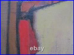 Vintage MID Century Modern Painting Abstract Cubist Figure Cubism Expressionism